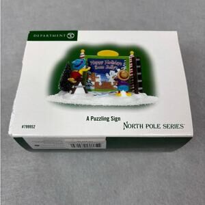 Department 56 North Pole Series "A Puzzling Sign" Accessory 799952- Retired 2007